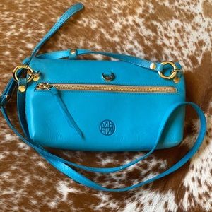 Montana Hudson turquoise Leather crossbody